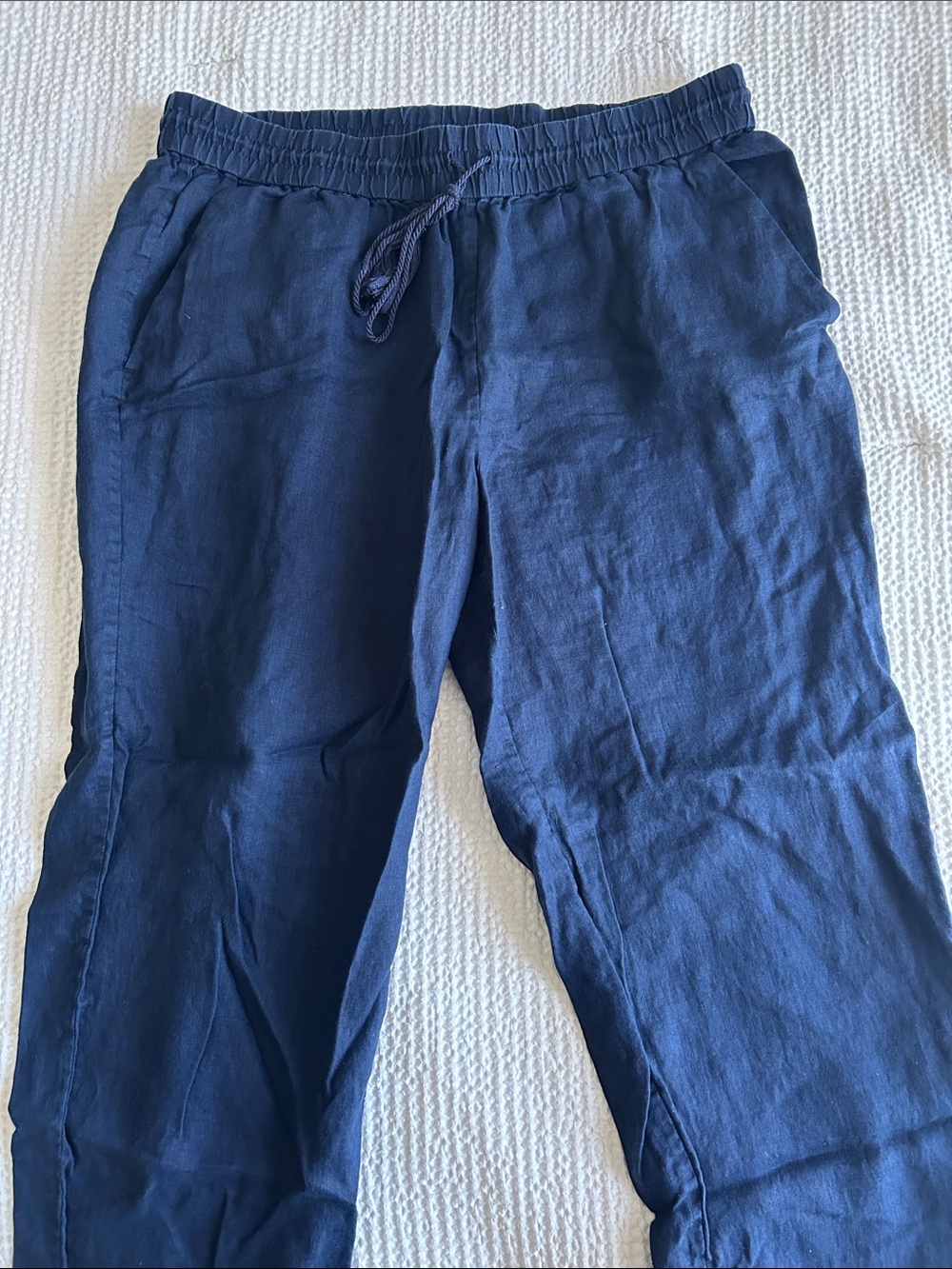 Women’s JCREW Navy Drawstring Linen Blend Pants